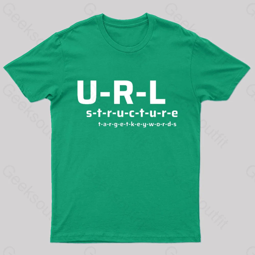 Url Structure Geek T-Shirt Green / S