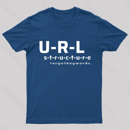 Url Structure Geek T-Shirt Navy / S