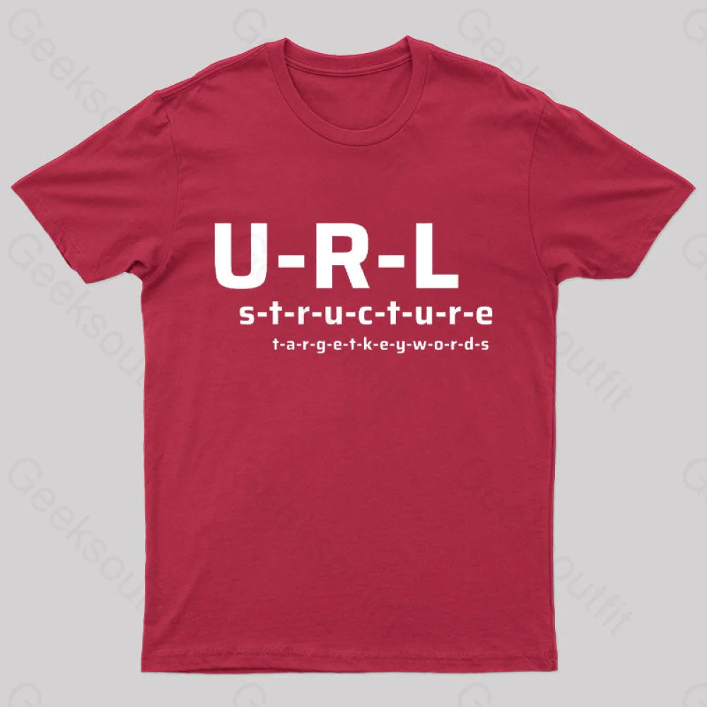 Url Structure Geek T-Shirt Red / S