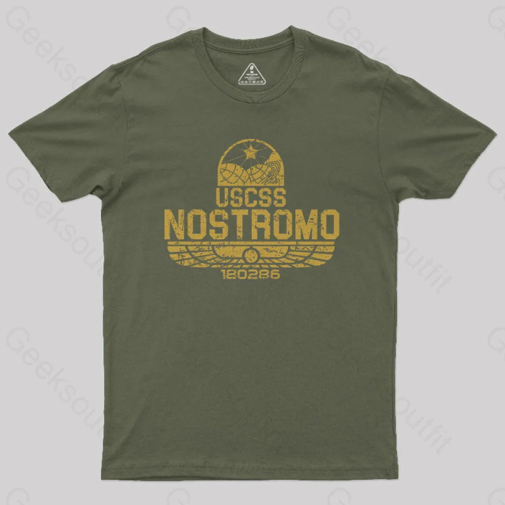 Uscss Nostromo Vintage Nerd T-Shirt Army Green / S