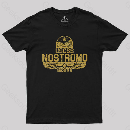 Uscss Nostromo Vintage Nerd T-Shirt Black / S