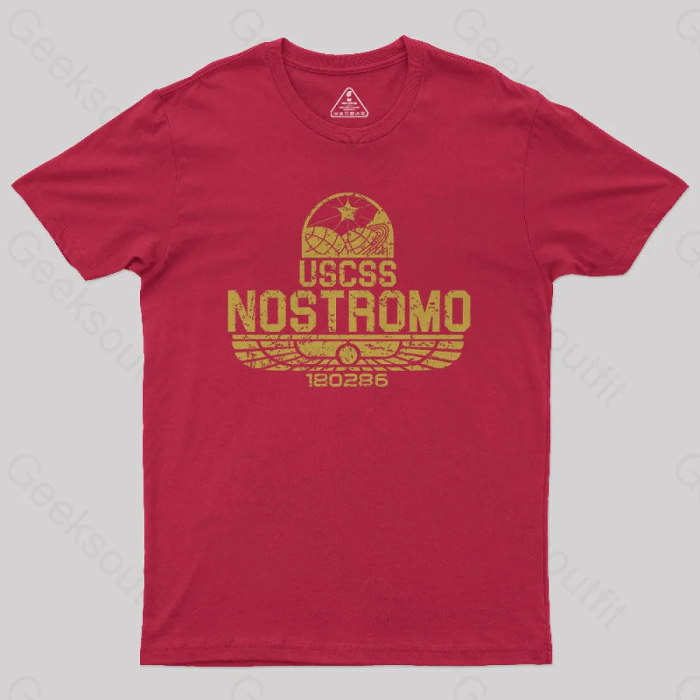 Uscss Nostromo Vintage Nerd T-Shirt Red / S