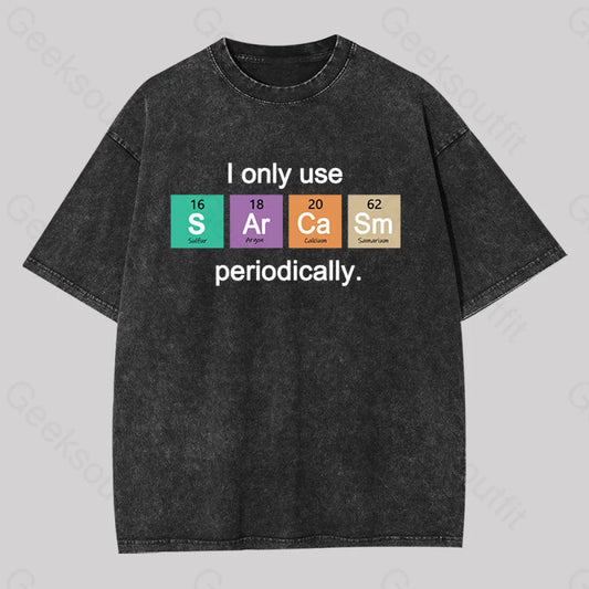 Use Sarcasm Periodically Washed T-Shirt Black / S