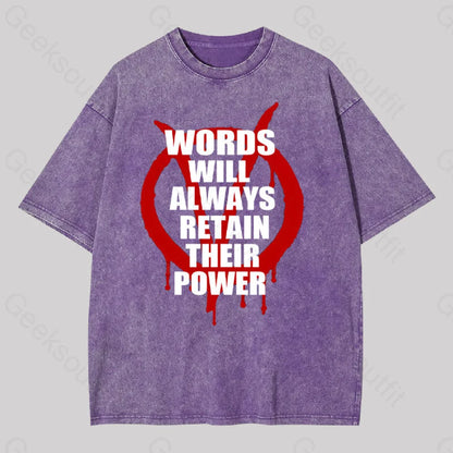 V For Vendetta Geek Washed T-Shirt Purple / S