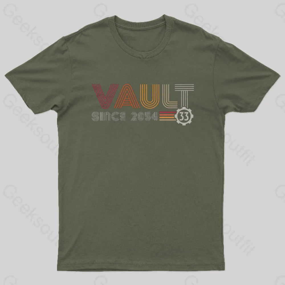 Vault Since 2054 Nerd T-Shirt Army Green / S