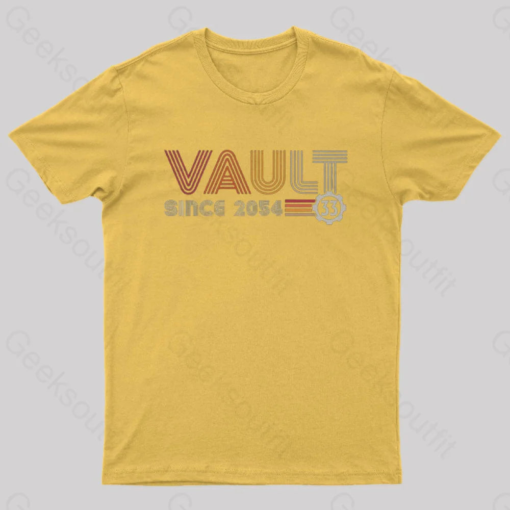 Vault Since 2054 Nerd T-Shirt Yellow / S