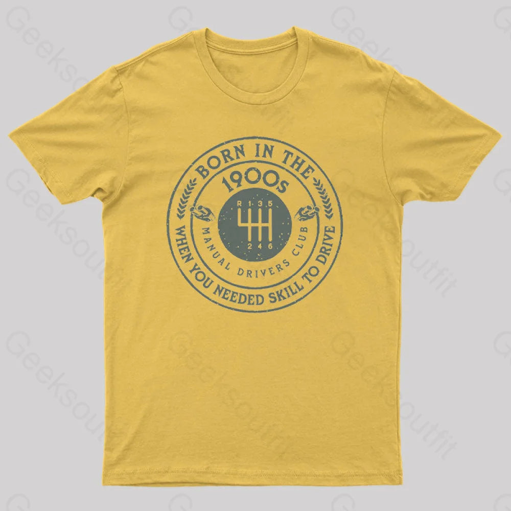 Vintage Driver Geek T-Shirt Yellow / S