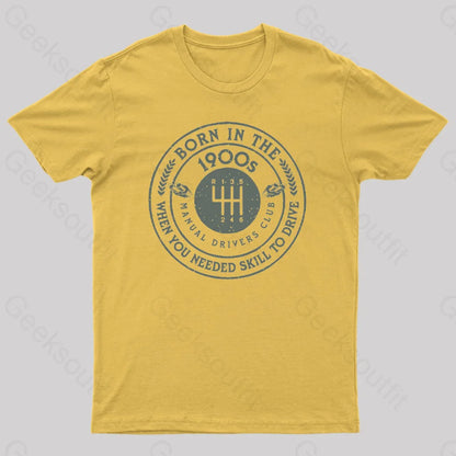 Vintage Driver Geek T-Shirt Yellow / S