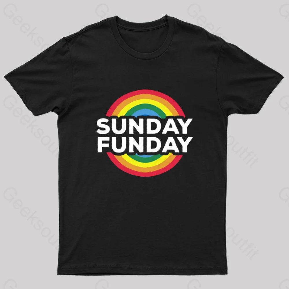 Vintage Sunday Funday Geek T-Shirt Black / S