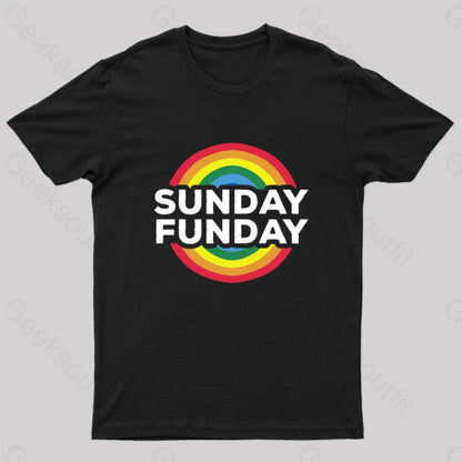 Vintage Sunday Funday Geek T-Shirt Black / S