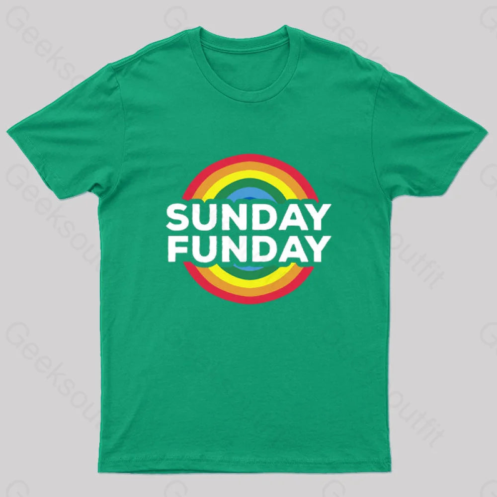 Vintage Sunday Funday Geek T-Shirt Green / S