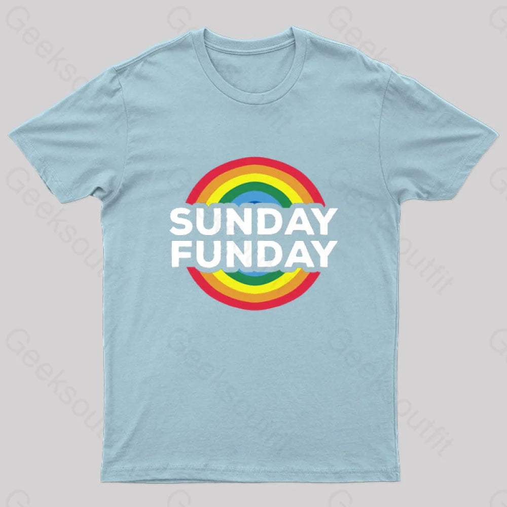 Vintage Sunday Funday Geek T-Shirt Light Blue / S