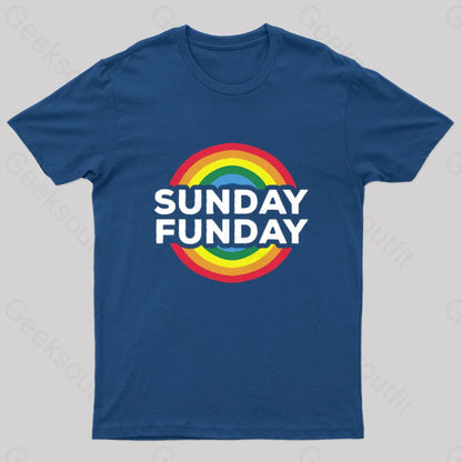 Vintage Sunday Funday Geek T-Shirt Navy / S