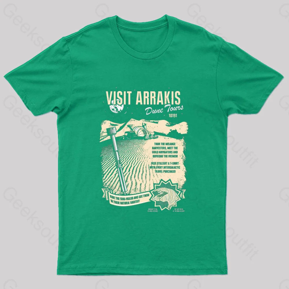 Visit Arrakis Nerd T-Shirt Green / S