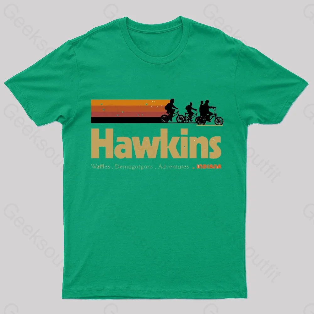 Visit Hawkins Indiana Geek T-Shirt Green / S