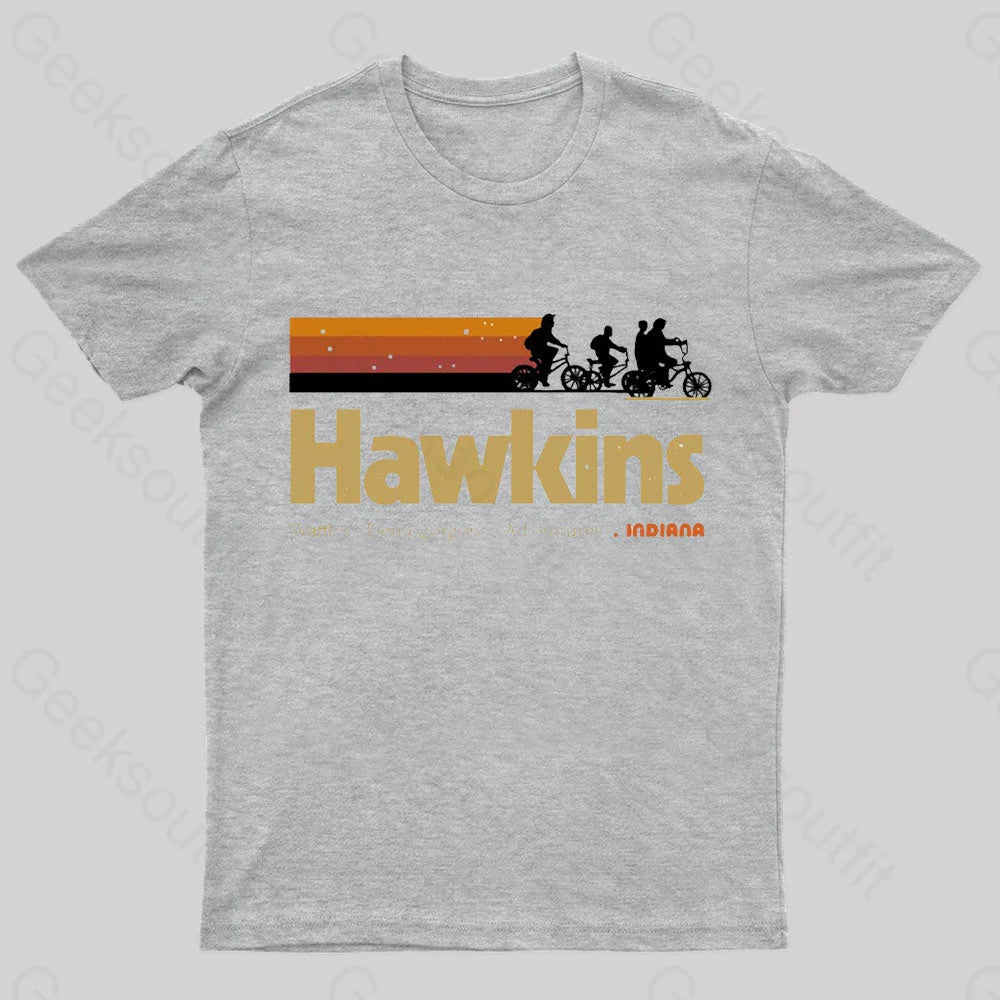 Visit Hawkins Indiana Geek T-Shirt Grey / S