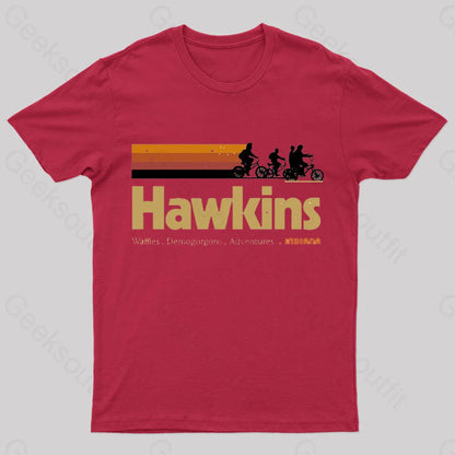 Visit Hawkins Indiana Geek T-Shirt Red / S