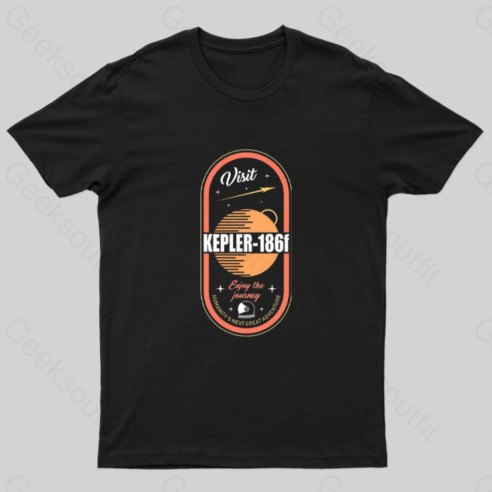 Visit Kepler 186F Nerd T-Shirt Black / S