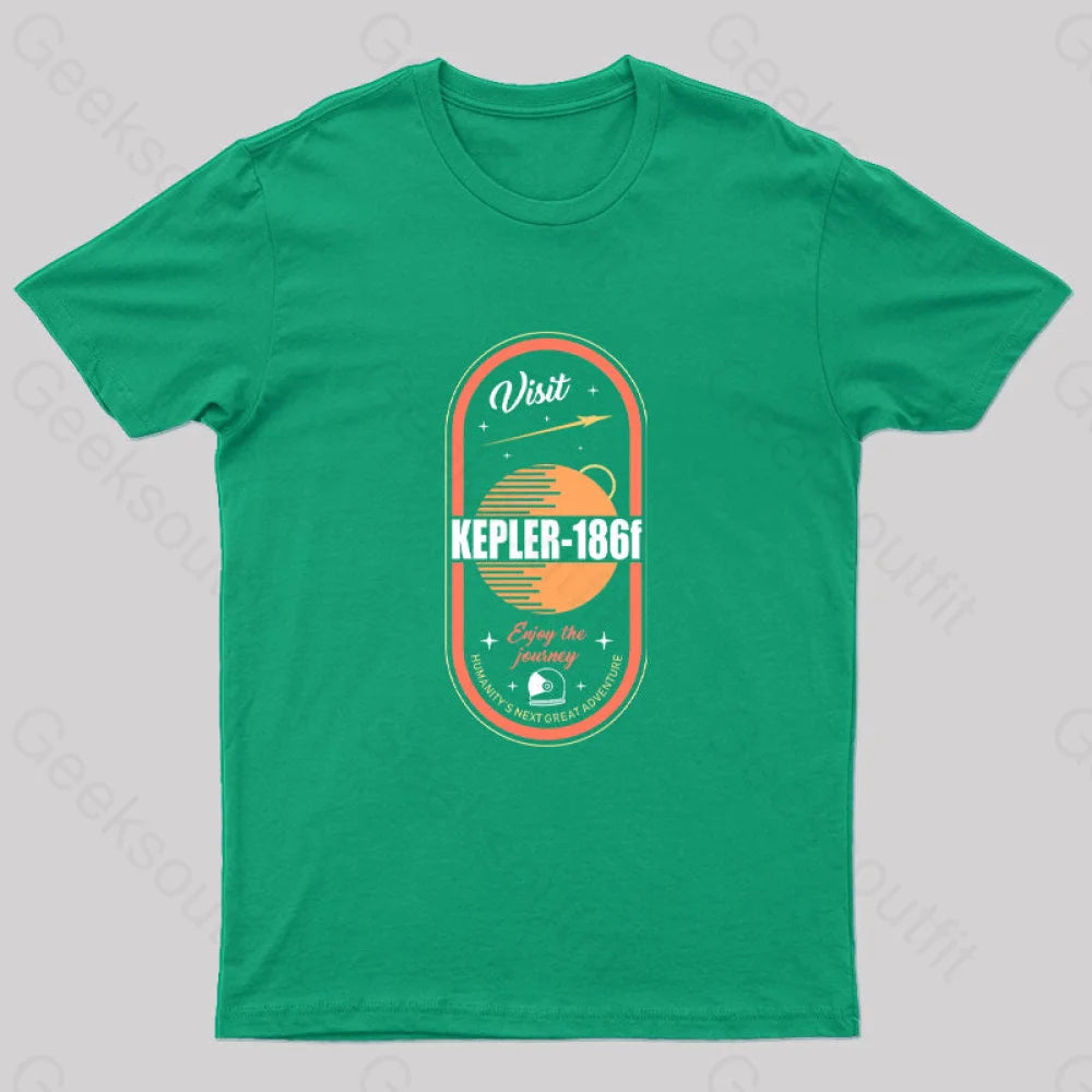 Visit Kepler 186F Nerd T-Shirt Green / S