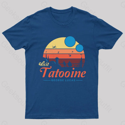 Visit Tatooine George Lucas Geek T-Shirt Navy / S