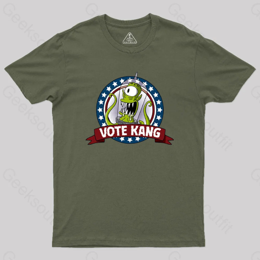 Vote Kang Geek T-Shirt Army Green / S