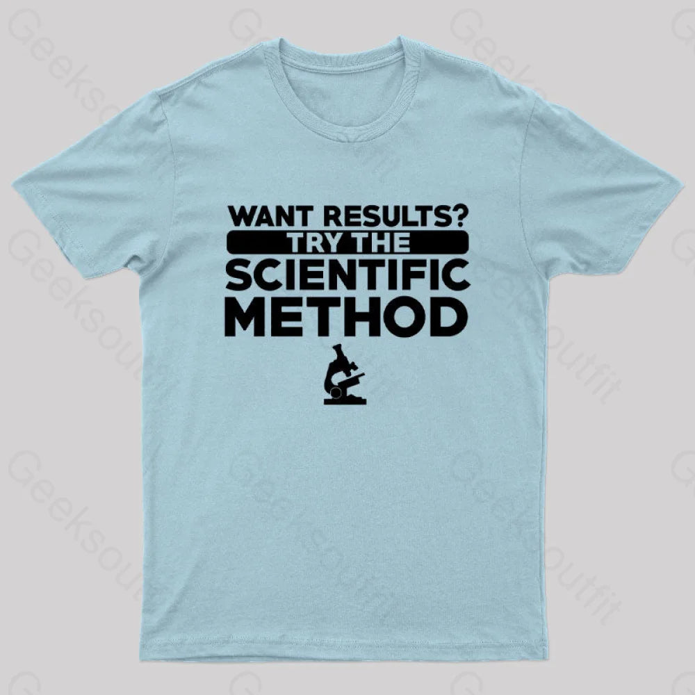 Want Results Try Scientific Method Nerd T-Shirt Light Blue / S