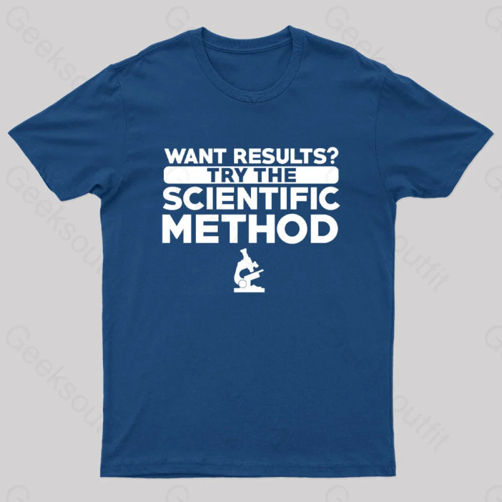 Want Results Try Scientific Method Nerd T-Shirt Navy / S