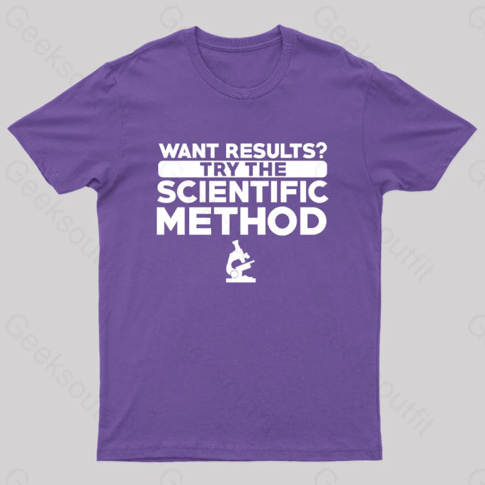 Want Results Try Scientific Method Nerd T-Shirt Purple / S