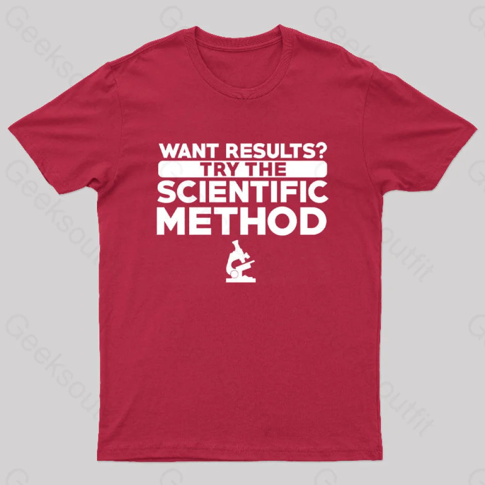 Want Results Try Scientific Method Nerd T-Shirt Red / S