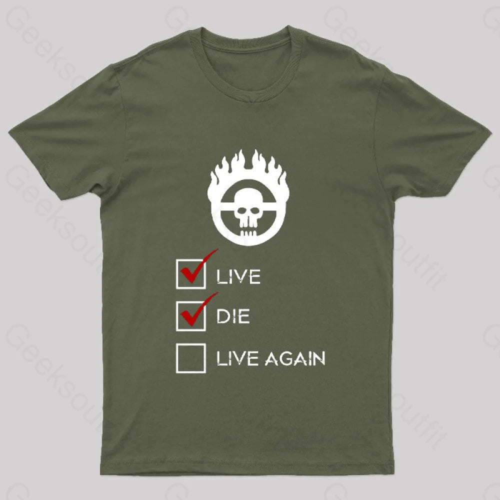 War Boy Check List Nerd T-Shirt Army Green / S