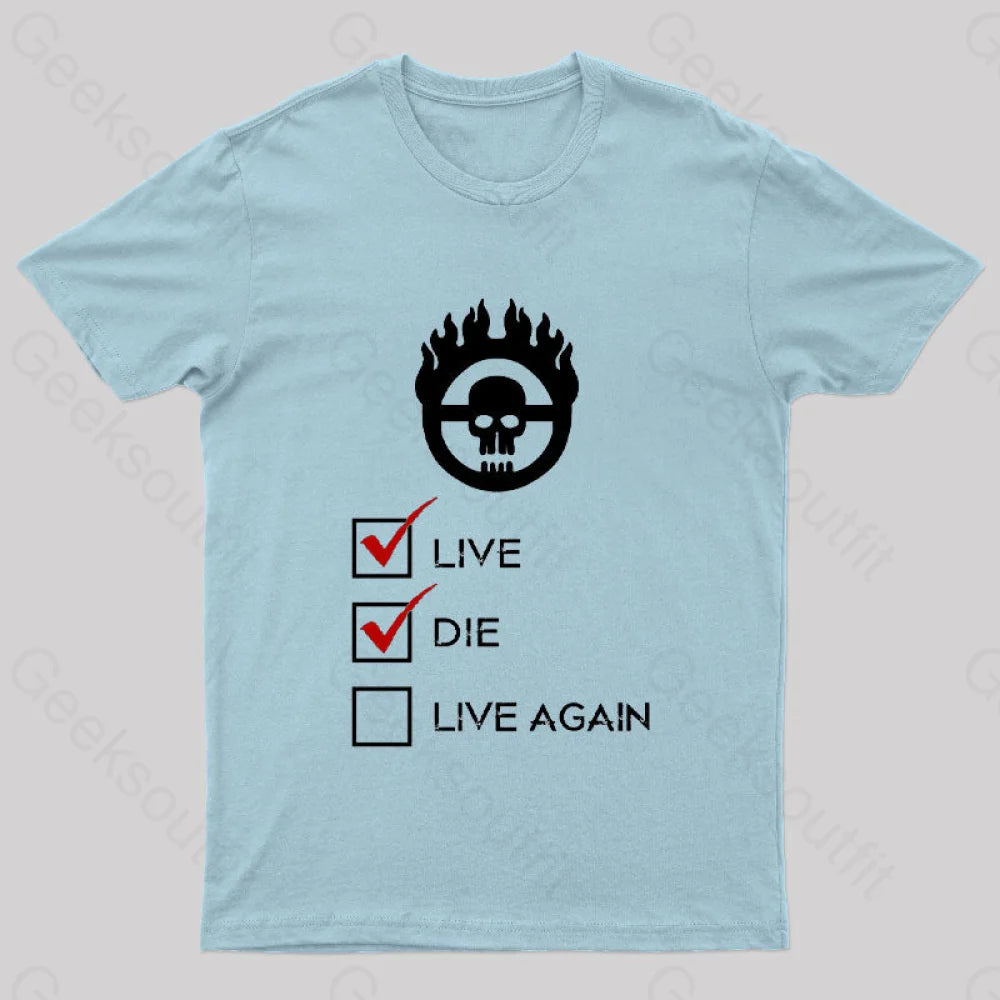 War Boy Check List Nerd T-Shirt Light Blue / S