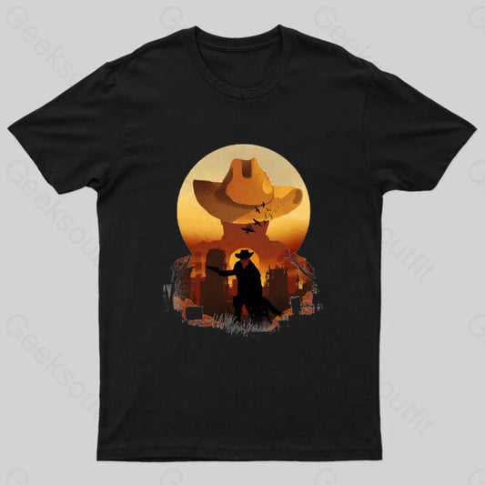 Wasteland Sunset Nerd T-Shirt Black / S