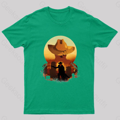 Wasteland Sunset Nerd T-Shirt Green / S