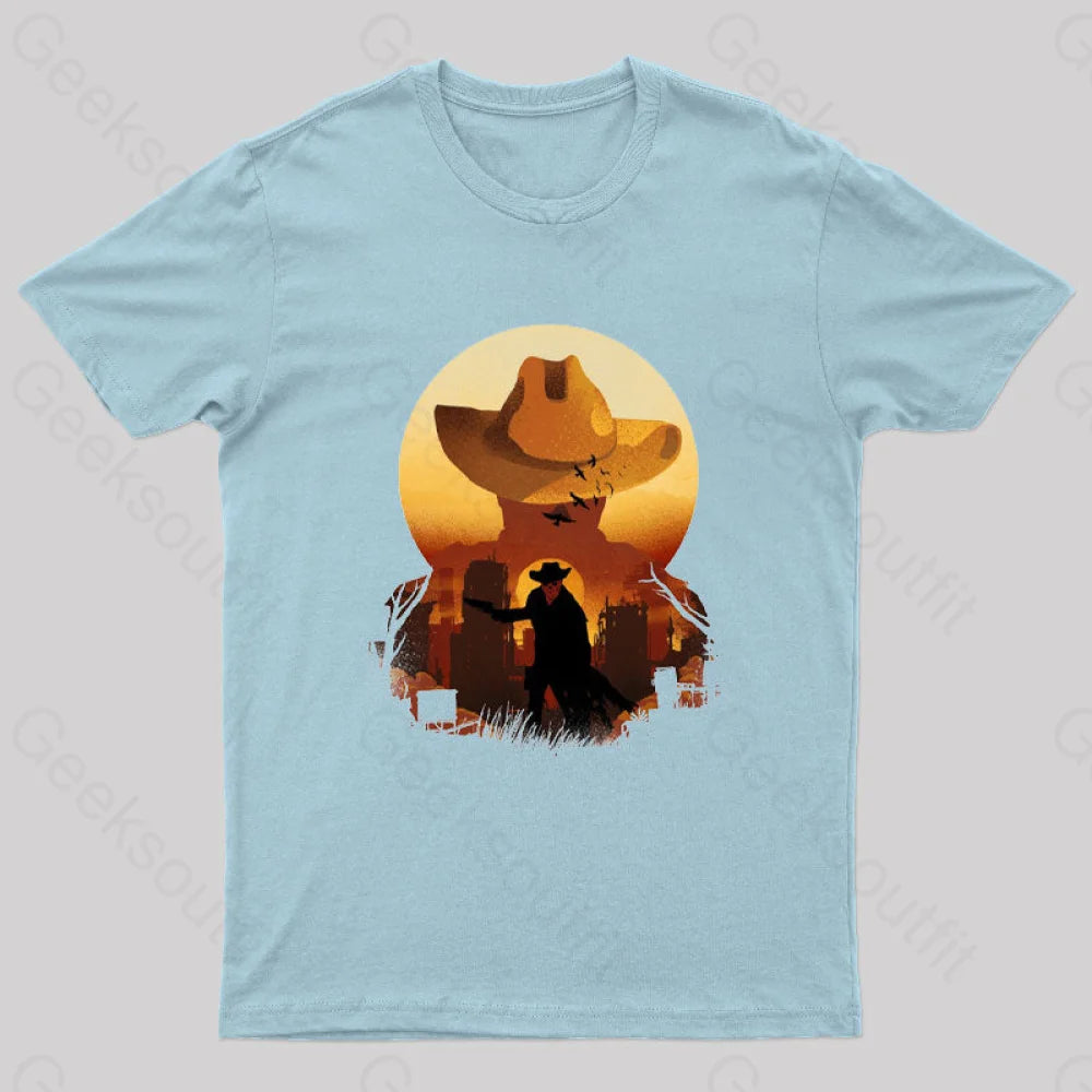 Wasteland Sunset Nerd T-Shirt Light Blue / S