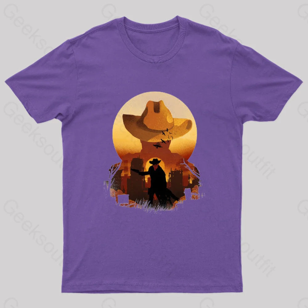 Wasteland Sunset Nerd T-Shirt Purple / S