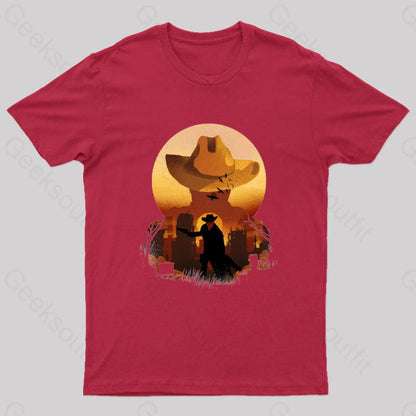 Wasteland Sunset Nerd T-Shirt Red / S