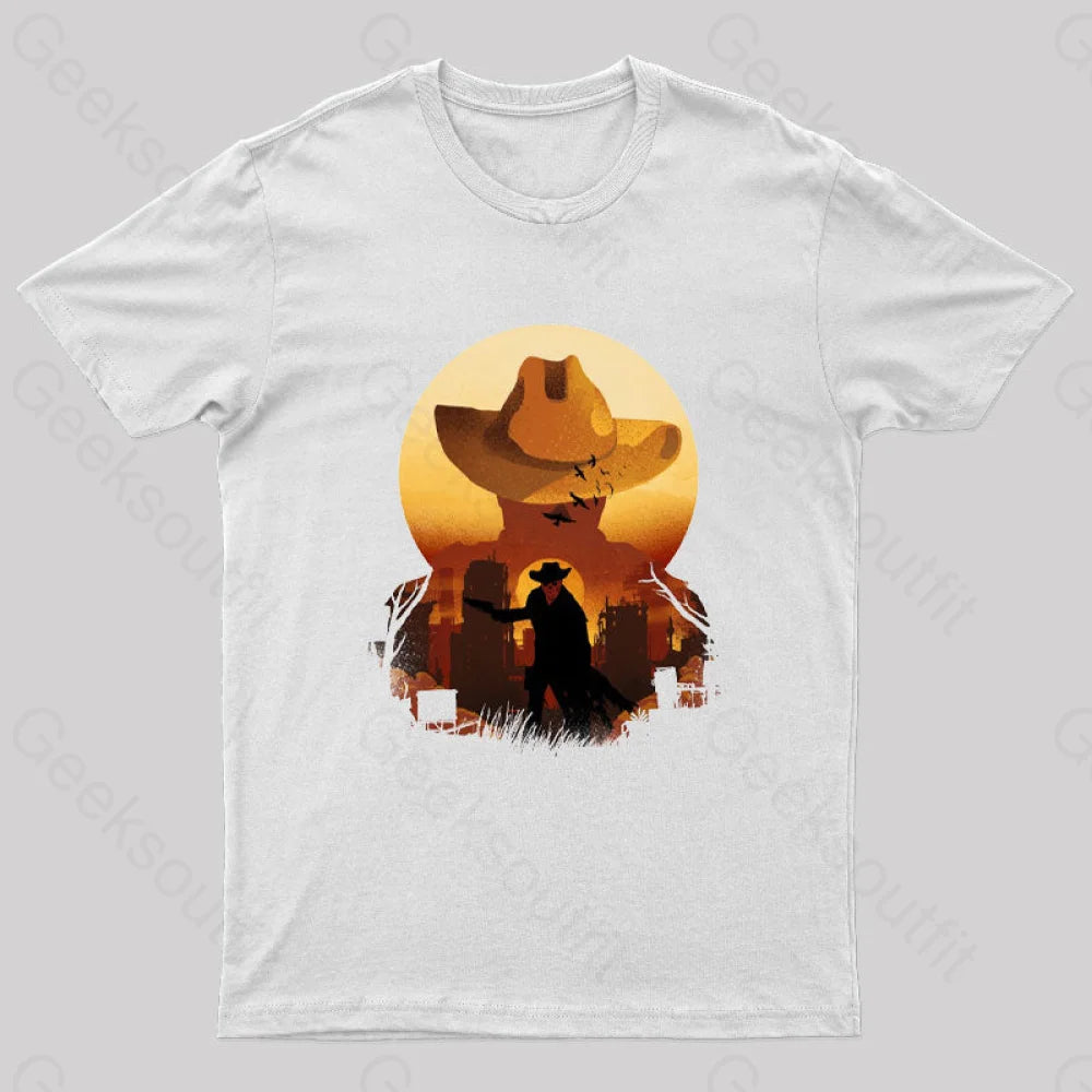 Wasteland Sunset Nerd T-Shirt White / S