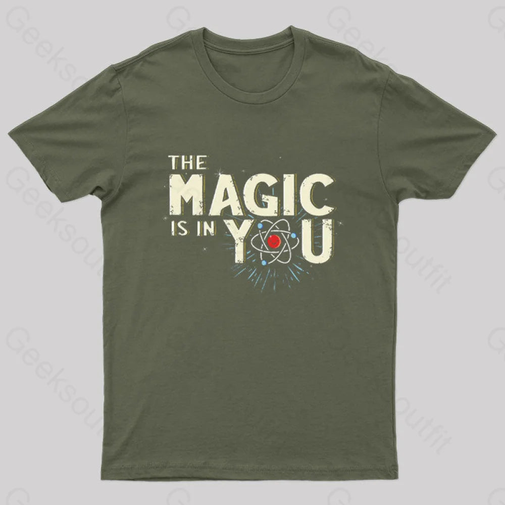 We Are Made Of Science Nerd T-Shirt Army Green / S