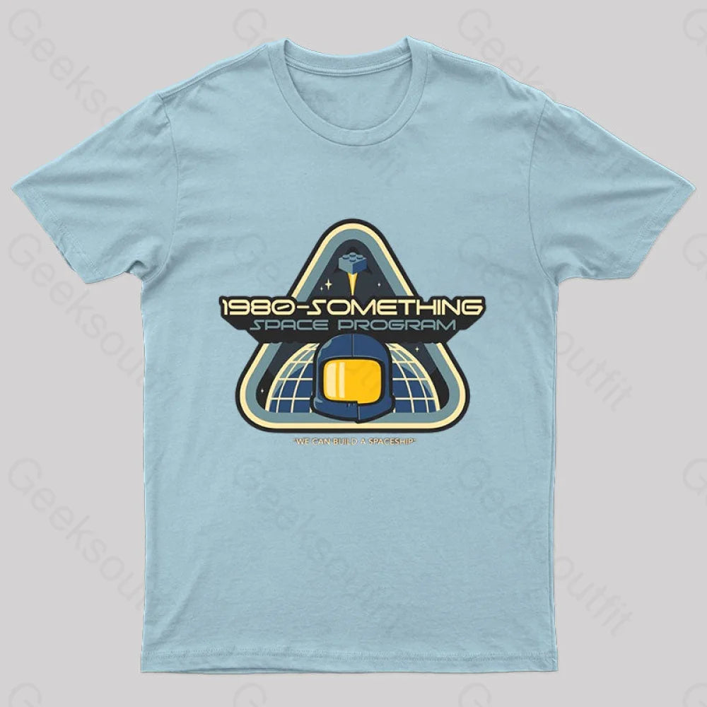 We Can Build A Spaceship Nerd T-Shirt Light Blue / S