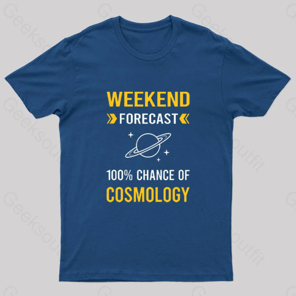 Weekend Forecast Cosmology Geek T-Shirt Navy / S