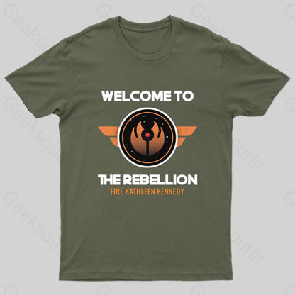 Welcome To The Rebellion Geek T-Shirt Army Green / S