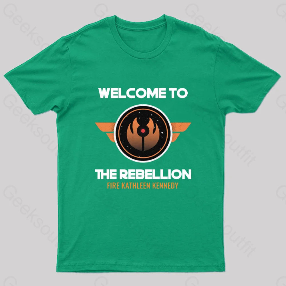 Welcome To The Rebellion Geek T-Shirt Green / S