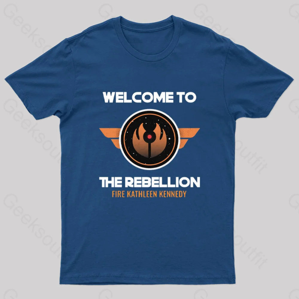 Welcome To The Rebellion Geek T-Shirt Navy / S