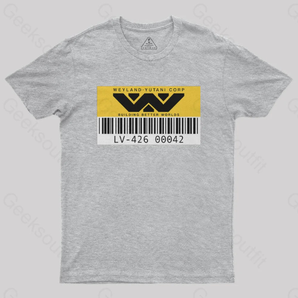 Weyland Yutani Asset Tag Geek T-Shirt Grey / S