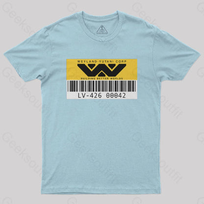 Weyland Yutani Asset Tag Geek T-Shirt Light Blue / S