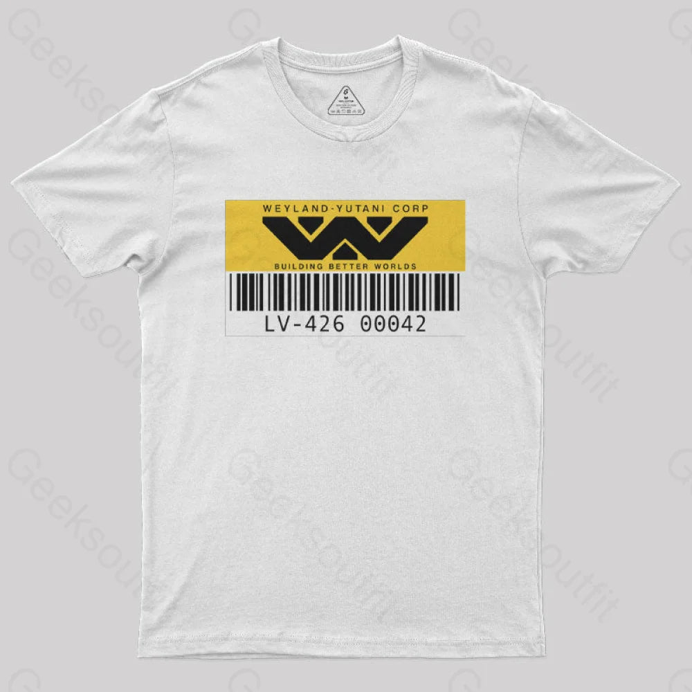 Weyland Yutani Asset Tag Geek T-Shirt White / S