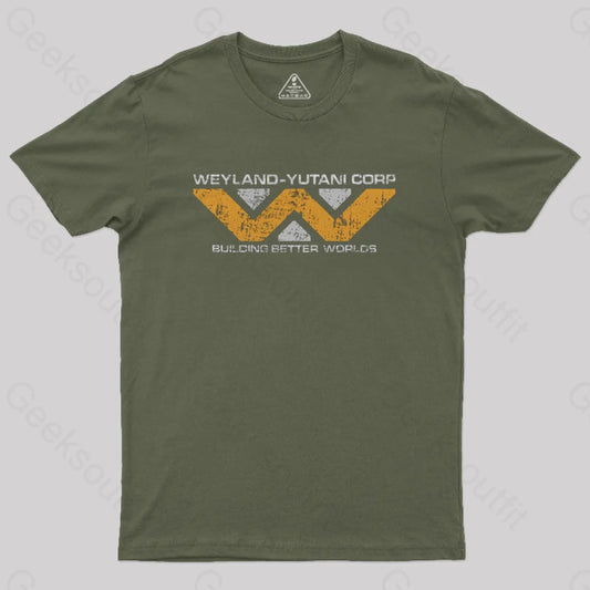 Weyland Yutani Corp Nerd T-Shirt Army Green / S