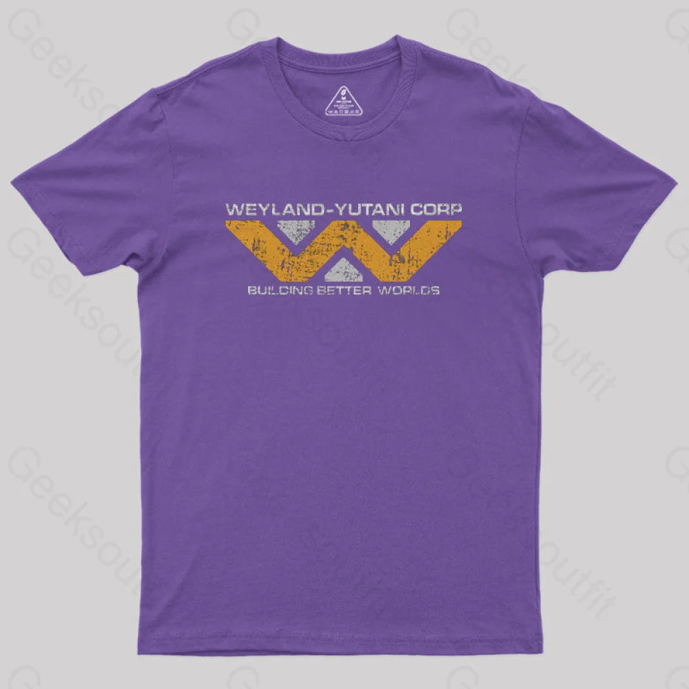 Weyland Yutani Corp Nerd T-Shirt Purple / S