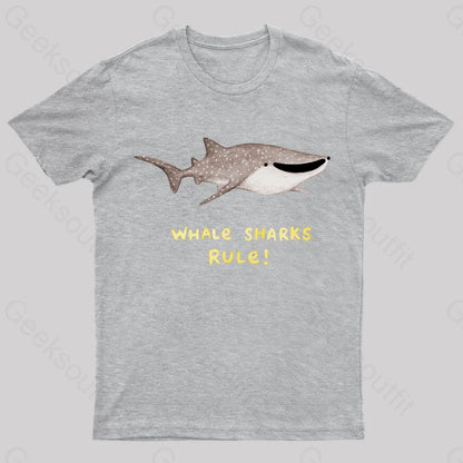 Whale Sharks Rule Geek T-Shirt Grey / S