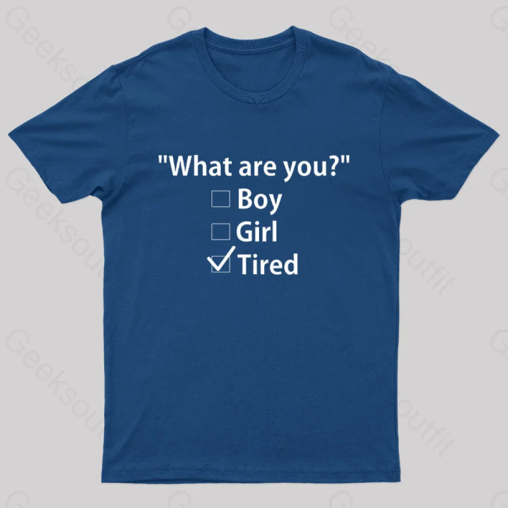 What Are You Tired Geek T-Shirt Navy / S